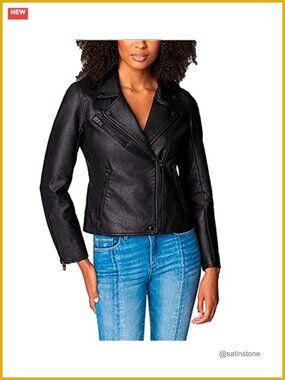 Semi Fitted Vegan Leather Motorcycle Jacket